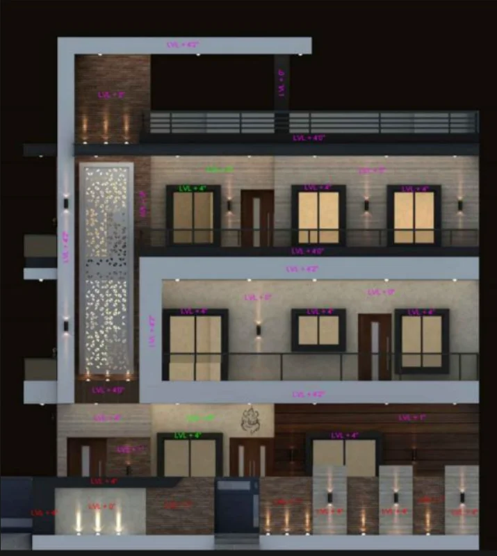 Sector 12 elevation plan Naya Raipur duplex layout blueprint